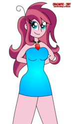 Size: 1177x2000 | Tagged: safe, artist:crazautiz, oc, oc only, oc:contralto, equestria girls, g4, arm behind back, clothes, disguised siren, dress, equestria girls-ified, female, hands behind back, legs, simple background, smiling, solo, transparent background