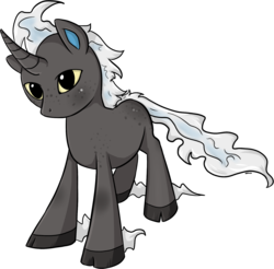 Size: 1701x1675 | Tagged: safe, artist:violentdreamsofmine, oc, oc only, oc:cilantro, pony, unicorn, chibi, cloven hooves, curved horn, horn, male, simple background, solo, stallion, transparent background