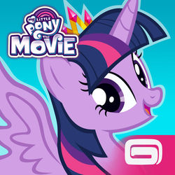 Size: 630x630 | Tagged: safe, gameloft, twilight sparkle, alicorn, pony, g4, my little pony: magic princess, my little pony: the movie, official, app icon, female, gameloft logo, mare, my little pony logo, solo, twilight sparkle (alicorn)