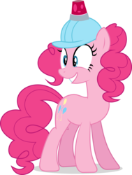 Size: 3045x4026 | Tagged: safe, artist:hornflakes, pinkie pie, earth pony, pony, g4, mmmystery on the friendship express, .svg available, female, hard hat, high res, mare, safety, simple background, solo, transparent background, vector