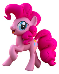 Size: 4000x5000 | Tagged: safe, artist:andrew hickinbottom, pinkie pie, earth pony, pony, g4, my little pony: the movie, 3d, female, mare, open mouth, raised hoof, simple background, solo, white background