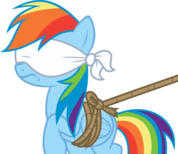 Size: 1024x883 | Tagged: safe, artist:jp, derpibooru exclusive, rainbow dash, pegasus, pony, daring done?, g4, .svg available, blindfold, bondage, bound wings, female, frown, mare, rainbond dash, rope, rope bondage, simple background, solo, svg, tied up, transparent background, vector