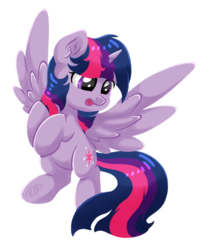 Size: 1522x1868 | Tagged: safe, artist:ruushiicz, twilight sparkle, alicorn, pony, g4, female, mare, open mouth, signature, simple background, solo, transparent background, twilight sparkle (alicorn)