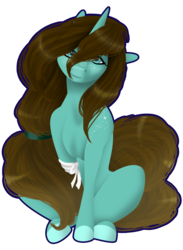 Size: 1813x2480 | Tagged: safe, artist:oneiria-fylakas, oc, oc only, oc:heart floater, pony, unicorn, amputee, female, mare, simple background, sitting, solo, transparent background