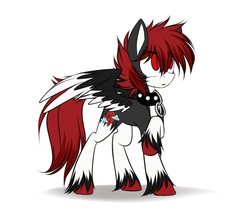 Size: 3500x3000 | Tagged: safe, artist:snowbunny0820, oc, oc only, oc:umbra moon, hengstwolf, pony, werewolf, high res, simple background, solo, white background