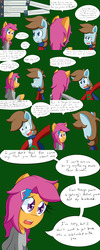 Size: 1600x4000 | Tagged: safe, artist:jake heritagu, chip mint, rain catcher, scootaloo, pony, comic:ask motherly scootaloo, g4, ask, christmas sweater, clothes, comic, hairpin, motherly scootaloo, scarf, sweater, sweatshirt