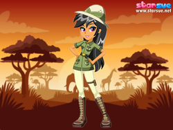 Size: 800x600 | Tagged: safe, artist:user15432, chestnut magnifico, daring do, equestria girls, equestria girls specials, g4, movie magic, clothes, dressup, explorer outfit, hasbro, hasbro studios, hat, solo, starsue