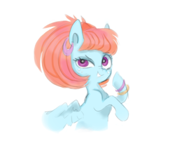 Size: 978x866 | Tagged: safe, artist:pinkablue, windy whistles, pegasus, pony, g4, alternate hairstyle, female, freckles, mare, simple background, sketch, solo, white background, younger