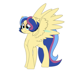 Size: 2804x2753 | Tagged: safe, artist:marukouhai, oc, oc only, oc:honeydew feather, pegasus, pony, female, high res, mare, offspring, parent:flash sentry, parent:twilight sparkle, parents:flashlight, simple background, solo, white background