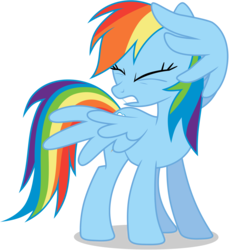 Size: 3720x4070 | Tagged: safe, artist:tomfraggle, rainbow dash, pegasus, pony, g4, eyes closed, female, frown, gritted teeth, high res, mare, simple background, solo, transparent background, vector, wing hands