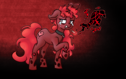 Size: 2289x1432 | Tagged: safe, artist:breeoche, oc, oc only, oc:suki, changeling, cigarette, crying, red changeling, vent art