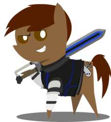 Size: 1065x1169 | Tagged: safe, artist:darksoma, oc, oc only, oc:liam king, pony, caim, cocky, crossover, drag-on dragoon, drakengard, pointy ponies, simple background, solo, sword, transparent background, vector, weapon, yoko taro