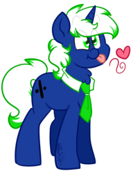 Size: 2181x2845 | Tagged: safe, artist:befishproductions, oc, oc only, pony, unicorn, commission, heart, high res, male, necktie, signature, simple background, smiling, solo, stallion, tongue out, transparent background