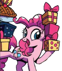 Size: 251x286 | Tagged: safe, artist:brendahickey, edit, idw, pinkie pie, earth pony, pony, g4, legends of magic, spoiler:comic, background removed, female, present, simple background, solo, transparent background
