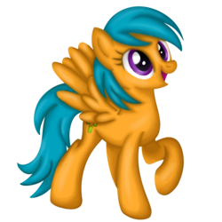 Size: 1000x1000 | Tagged: safe, artist:vinylbecks, drizzledrips, pegasus, pony, g4, background pony, female, mare, open mouth, raised hoof, simple background, solo, transparent background