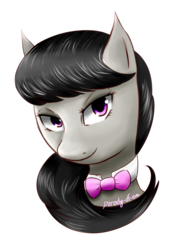 Size: 1500x2000 | Tagged: safe, artist:parody-of-eve, octavia melody, earth pony, pony, g4, bowtie, bust, female, mare, portrait, signature, simple background, solo, transparent background