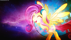 Size: 1920x1080 | Tagged: safe, artist:flipsideequis, fluttershy, g4, cute, headphones