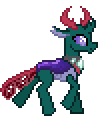 Size: 98x116 | Tagged: safe, artist:botchan-mlp, pharynx, changedling, changeling, g4, to change a changeling, animated, concave belly, cute, desktop ponies, gif, male, pharybetes, pixel art, prince pharynx, simple background, solo, sprite, transparent background, trotting, walking