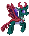 Size: 98x118 | Tagged: safe, artist:botchan-mlp, pharynx, changedling, changeling, g4, to change a changeling, animated, concave belly, cute, desktop ponies, flying, gif, male, pharybetes, pixel art, prince pharynx, simple background, solo, sprite, transparent background