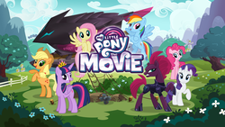 Size: 1922x1082 | Tagged: safe, gameloft, applejack, fluttershy, pinkie pie, rainbow dash, rarity, tempest shadow, twilight sparkle, alicorn, pony, unicorn, g4, my little pony: the movie, official, broken horn, female, game, horn, land, loading screen, mane six, mare, my little pony logo, ship, twilight sparkle (alicorn), video game, wallpaper