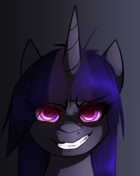 Size: 4407x5530 | Tagged: safe, artist:duop-qoub, twilight sparkle, descended twilight, g4, absurd resolution, glowing eyes, grin, smiling