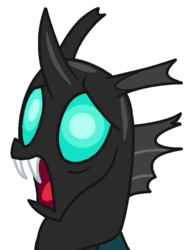 Size: 570x743 | Tagged: safe, artist:watermelon changeling, derpibooru exclusive, thorax, changeling, g4, male, ms paint, open mouth, screaming, simple background, solo, white background