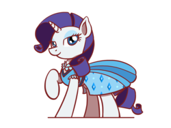 Size: 1800x1350 | Tagged: safe, artist:flutterluv, rarity, pony, g4, clothes, dress, female, lidded eyes, mare, raised hoof, simple background, smiling, solo, transparent background