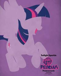 Size: 1638x2048 | Tagged: safe, twilight sparkle, alicorn, pony, g4, my little pony: the movie, female, my little pony logo, poster, solo, spanish, twilight sparkle (alicorn)