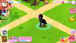 Size: 1334x750 | Tagged: safe, gameloft, tempest shadow, g4, my little pony: the movie, cloak, cloaked, clothes, female, solo
