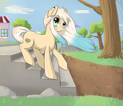 Size: 2270x1962 | Tagged: safe, artist:violentdreamsofmine, oc, oc only, oc:blisser, earth pony, pony, female, mare, solo, tree