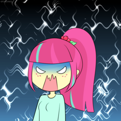 Size: 900x900 | Tagged: safe, artist:electricshine, sour sweet, equestria girls, g4, my little pony equestria girls: friendship games, angry, female, freckles, open mouth, solo, wavy mouth