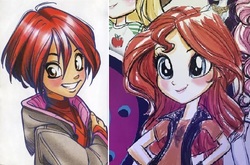 Size: 695x458 | Tagged: safe, applejack, pinkie pie, rarity, sunset shimmer, equestria girls, g4, my little pony equestria girls: better together, comparison, w.i.t.c.h., will vandom