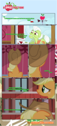 Size: 1919x4225 | Tagged: safe, artist:estories, applejack, granny smith, earth pony, pony, comic:a(pple)ffection, g4, barn, comic, sad