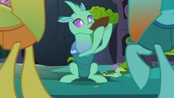 Size: 1920x1080 | Tagged: safe, screencap, clypeus, cornicle, soupling, changedling, changeling, g4, to change a changeling, changeling food, cute, cuteling, food, soup, that changeling sure does love soup