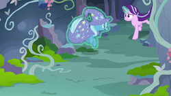 Size: 1280x720 | Tagged: safe, screencap, starlight glimmer, trixie, pony, unicorn, g4, to change a changeling, duo, glowing horn, horn, magic, telekinesis