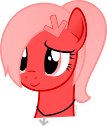 Size: 1800x2128 | Tagged: safe, artist:arifproject, oc, oc only, oc:downvote, pony, derpibooru, g4, bust, cute, derpibooru ponified, jewelry, meta, necklace, ponified, ponytail, simple background, transparent background, vector