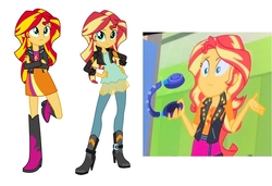 Size: 1919x1311 | Tagged: safe, sunset shimmer, equestria girls, equestria girls series, g4, my little pony equestria girls: friendship games, my little pony equestria girls: rainbow rocks, overpowered (equestria girls), comparison, geode of empathy, outfit