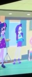 Size: 225x540 | Tagged: safe, screencap, fluttershy, rarity, sci-twi, twilight sparkle, equestria girls, g4, my little pony equestria girls: better together, overpowered (equestria girls), cropped, female, glasses, offscreen character