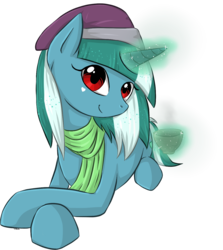 Size: 1189x1332 | Tagged: safe, artist:violentdreamsofmine, oc, oc only, oc:herbal tea, pony, unicorn, cup, female, magic, mare, prone, simple background, solo, teacup, transparent background