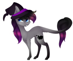 Size: 1024x862 | Tagged: safe, artist:hyshyy, oc, oc only, oc:raven, earth pony, pony, female, hat, mare, simple background, solo, transparent background, witch hat