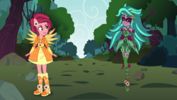 Size: 5328x3000 | Tagged: safe, artist:themexicanpunisher, gaea everfree, gloriosa daisy, equestria girls, g4, my little pony equestria girls: legend of everfree, boots, crystal guardian, high heel boots, ponied up, self paradox, shoes
