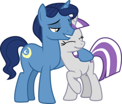 Size: 3515x3000 | Tagged: safe, artist:cloudy glow, night light, twilight velvet, pony, unicorn, g4, once upon a zeppelin, .ai available, cute, daaaaaaaaaaaw, eyes closed, father and mother, female, high res, husband and wife, lidded eyes, male, mare, mother and father, raised hoof, ship:nightvelvet, shipping, simple background, stallion, straight, transparent background, twilight's parents, vector, velvetbetes