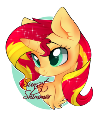 Size: 2047x2530 | Tagged: safe, artist:snow angel, sunset shimmer, pony, unicorn, g4, chest fluff, cute, female, high res, mare, shimmerbetes, solo