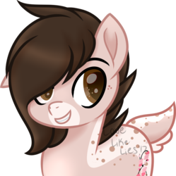 Size: 926x928 | Tagged: safe, artist:lovelikelies, oc, oc only, oc:serene balance, deer, deer pony, original species, freckles, movie accurate, simple background, solo, transparent background