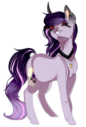 Size: 1044x1540 | Tagged: safe, artist:symphstudio, oc, oc only, oc:moonlight, pony, unicorn, curved horn, eyes closed, female, horn, mare, simple background, smiling, solo, transparent background