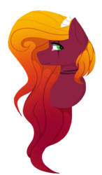 Size: 309x530 | Tagged: safe, artist:cyrinthia, oc, oc only, oc:camilla, pegasus, pony, bust, female, horns, mare, portrait, simple background, solo, transparent background