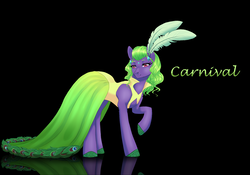Size: 1885x1320 | Tagged: safe, artist:maria-fly, oc, oc only, pony, carnival, clothes, dress, feather, female, gala dress, solo