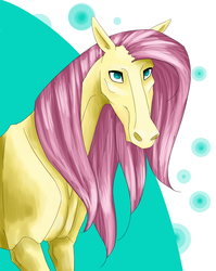 Size: 994x1249 | Tagged: safe, artist:holka13, fluttershy, horse, pony, g4, female, hoers, realistic, solo