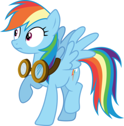 Size: 4228x4308 | Tagged: safe, artist:frownfactory, rainbow dash, pegasus, pony, g4, hurricane fluttershy, .svg available, absurd resolution, concerned, female, goggles, mare, simple background, solo, spread wings, svg, transparent background, vector, wings