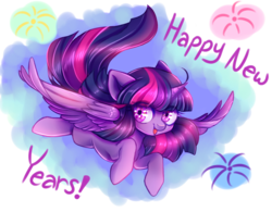Size: 1000x778 | Tagged: safe, artist:cabbage-arts, twilight sparkle, alicorn, pony, g4, female, flying, happy new year, holiday, simple background, solo, spread wings, transparent background, twilight sparkle (alicorn), wings